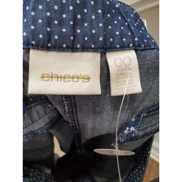 Chico's Women's Blue Cotton Ultimate Fit Comfort Waist Bermuda Shorts Size 2 - Picture 8 of 12
